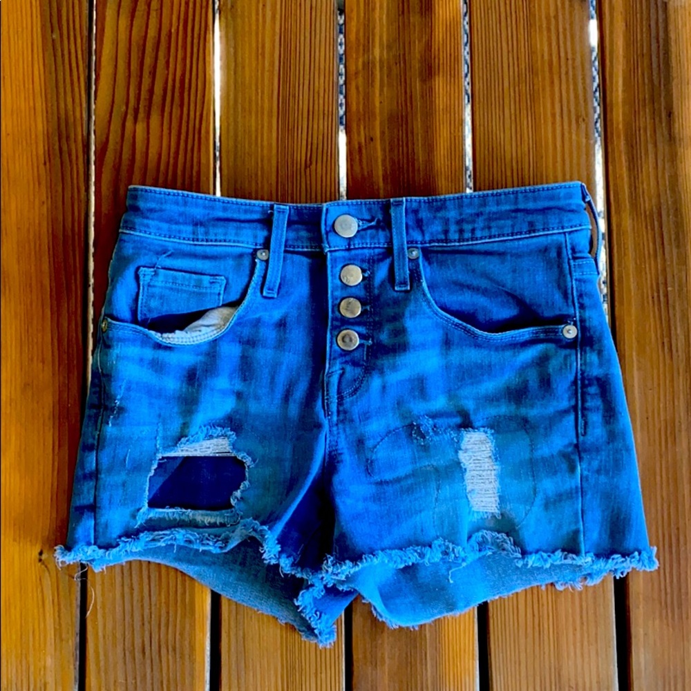 Distressed Denim Shorts